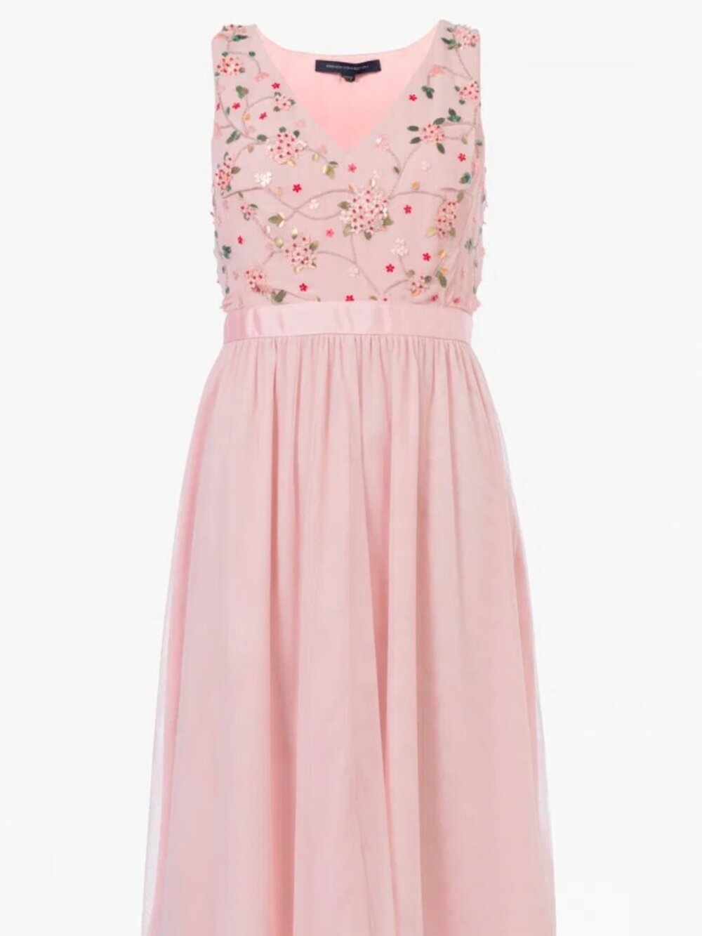 Pink Palma Sparkle Lotus Flower Midi Dress Size 8